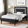 Upholstered Platform Bed Frame With Tufted Headboard - Omega Lifestyles