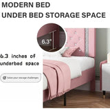 Upholstered Platform Bed Frame With Tufted Headboard - Omega Lifestyles