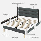 Velvet Upholstered Platform Bed Frame With Noise-Free Support - Omega Lifestyles