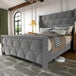 Velvet Wingback Platform Bed Frame - Omega Lifestyles