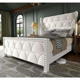Velvet Wingback Platform Bed Frame - Omega Lifestyles