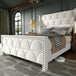 Velvet Wingback Platform Bed Frame - Omega Lifestyles