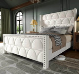 Velvet Wingback Platform Bed Frame - Omega Lifestyles