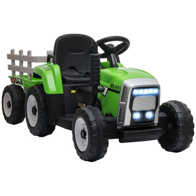12V Battery Powered Kids Ride-On Tractor With Trailer - Omega Lifestyles