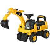 CAT Licensed Kids Ride - On Excavator Toy With Shovel And Storage - Aosom - Omega Lifestyles