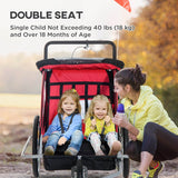 Kids Two - Seat Aluminum Bike Trailer With Safety Harness - Aosom - Omega Lifestyles