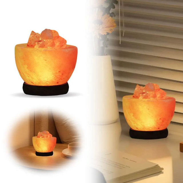 Himalayan Salt LED Night Light with Base - Omega Lifestyles