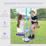 Metal Kids Swing Set With Glider And Adjustable Height - Omega Lifestyles