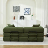 Corduroy 3-Seater Folding Sofa Bed With Pillows - Omega Lifestyles