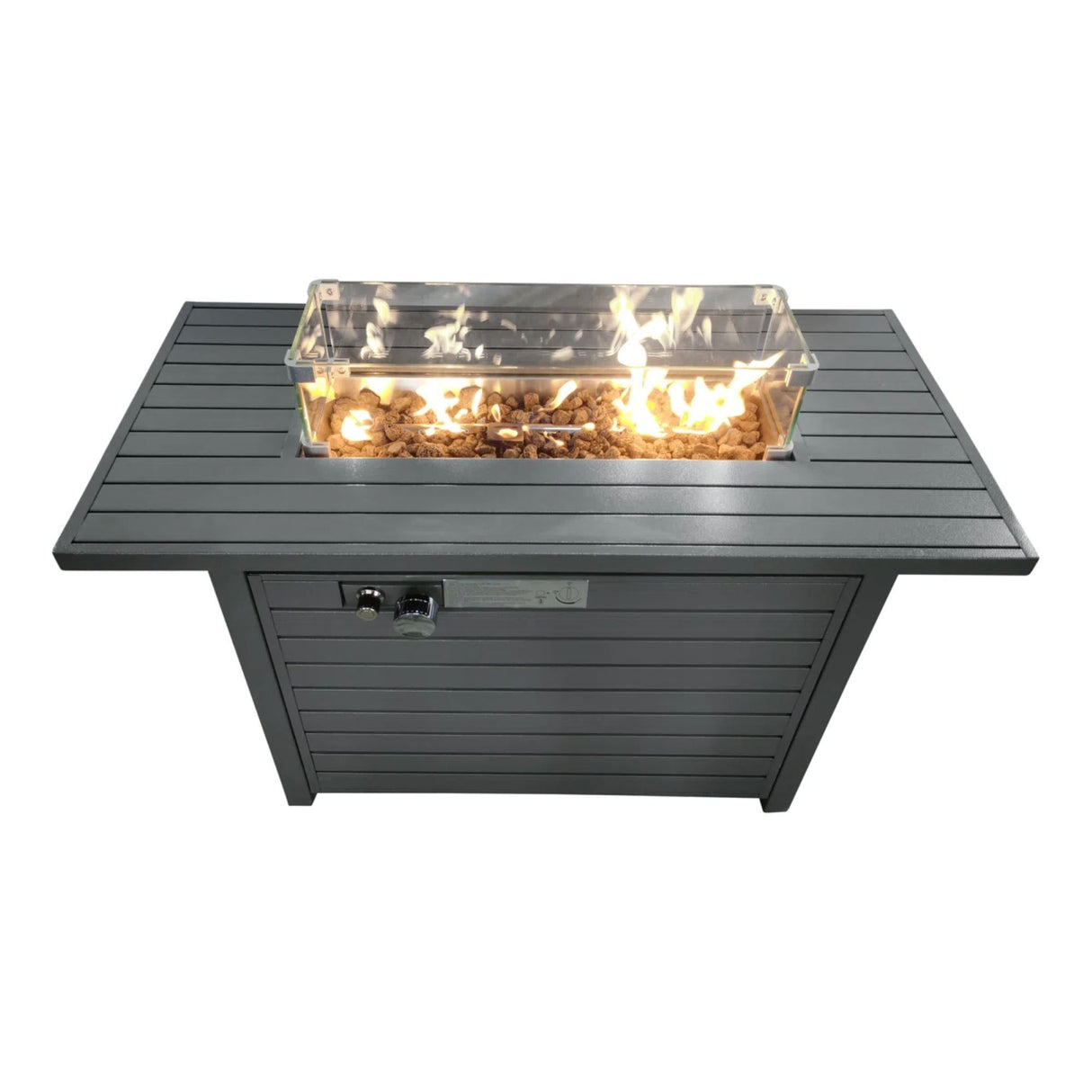 Modern Steel Propane Outdoor Fire Pit Table 25-Inch