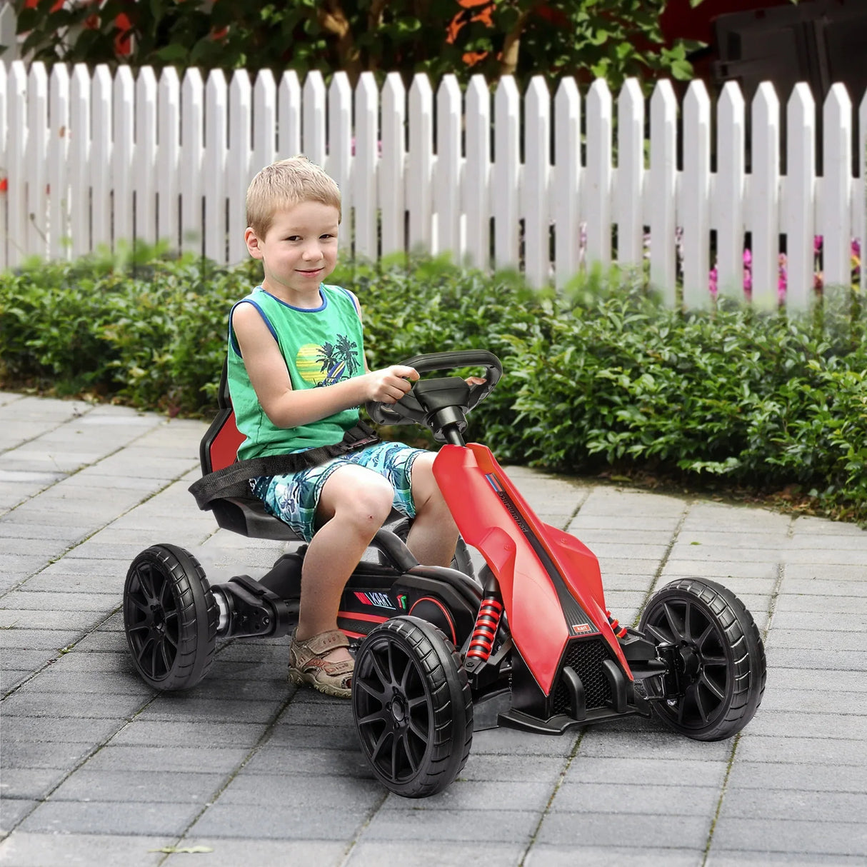 Kids 12V Electric Ride-On Go Kart With Safety Features - Omega Lifestyles