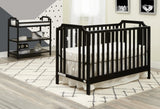 Convertible 3-in-1 Solid Wood Black Island Crib - Omega Lifestyles