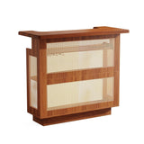 Farmhouse Rattan 4-Tier Liquor Cabinet Home Bar - Omega Lifestyles