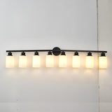 Modern Matte Black Glass 8-Light Wall Sconce Vanity Lamp - Omega Lifestyles