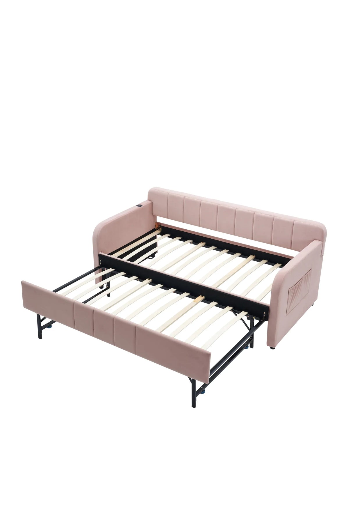 Twin Velvet Upholstered Daybed Frame With Trundle - Omega Lifestyles