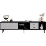 Modern Minimalist Black Grey MDF TV Stand - Sleep Galleria