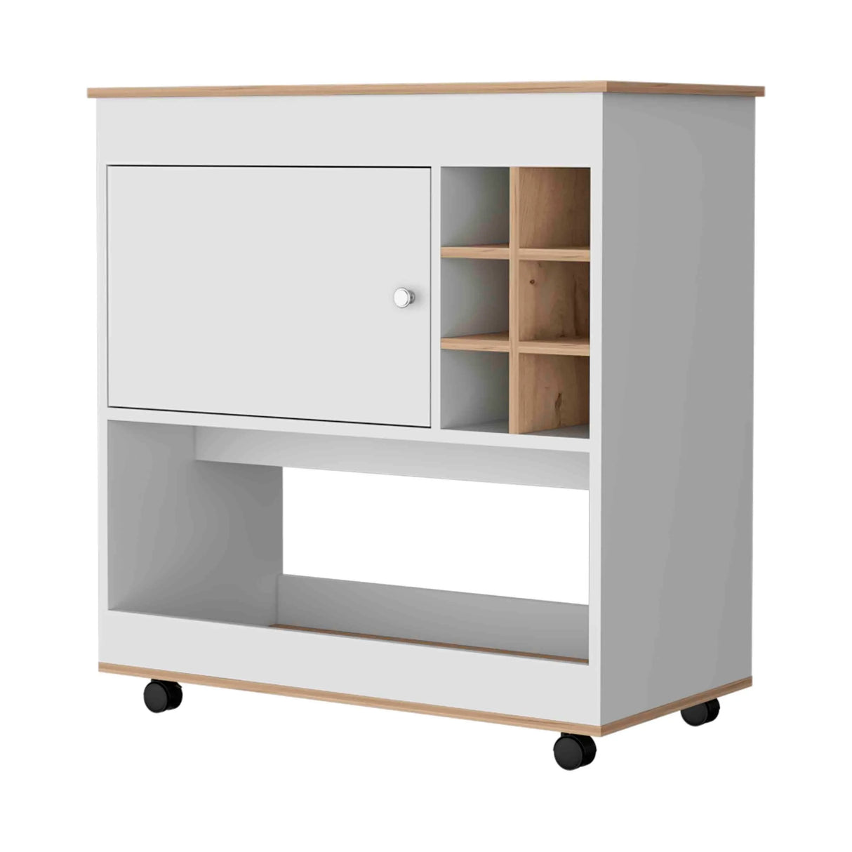 Multicolor Particle Board Texas Bar Cart With Casters - Omega Lifestyles