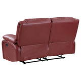 Red Upholstered Motion Reclining Loveseat - Omega Lifestyles