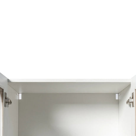 Arched Glass Door Floating Wall Cabinet With Shelves - Omega Lifestyles