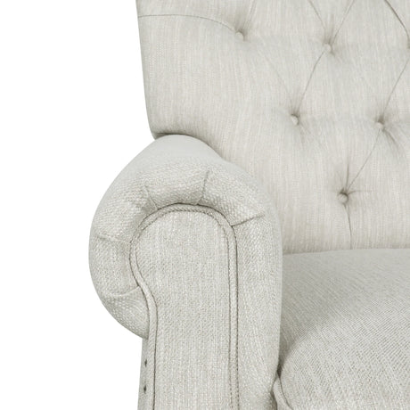 Contemporary Beige Fabric Pushback Recliner Chair - Omega Lifestyles