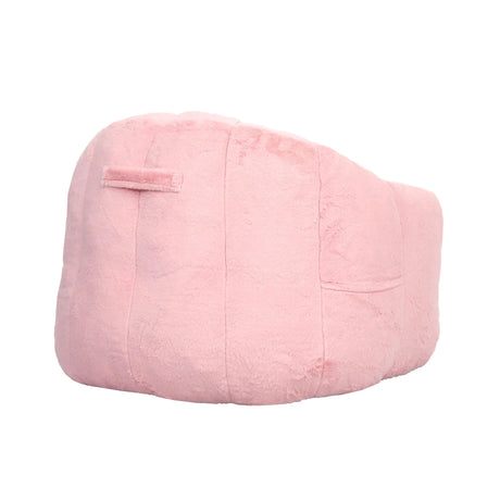 High Density Foam Pink Faux Fur Beanbag Chair - Omega Lifestyles