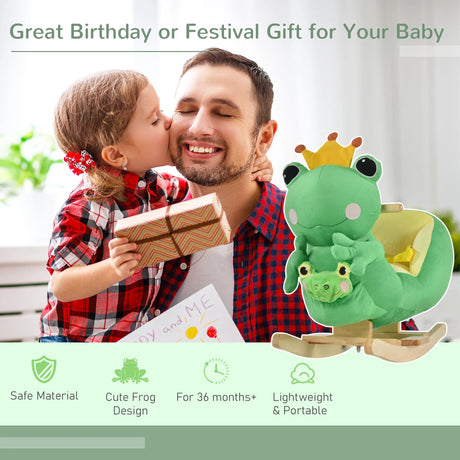 Plush Kids Ride-On Frog Rocking Chair With Music - Omega Lifestyles