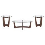 48-Inch Oval Cherry Wood Tempered Glass Coffee Table - Sleep Galleria