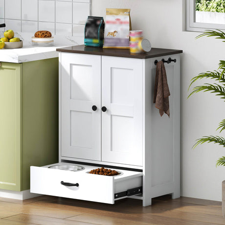 Hidden Pull-Out Dog Feeding Station With Bowls - Sleep Galleria