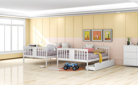 Full Over Full Solid Wood Bunk Bed With Drawers - Omega Lifestyles