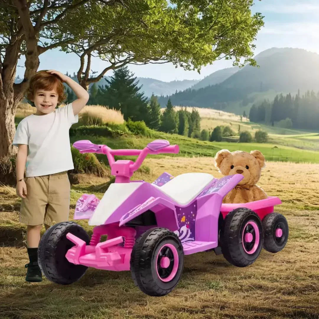 6V Battery Powered Kids Ride On ATV With Headlights - Omega Lifestyles