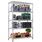 5-Tier Adjustable Carbon Steel Storage Shelving Unit