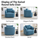 360-Degree Swivel Teddy Fleece Upholstered Accent Chair - Omega Lifestyles