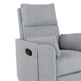 Manual Rocker Swivel Linen Upholstered Recliner Chair With Pillows - Omega Lifestyles
