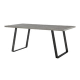 6-Piece Gray Metal Dining Table Chair Bench Set - Omega Lifestyles