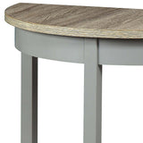 Natural Oak Gray Finish Half-Moon Console Table - Omega Lifestyles