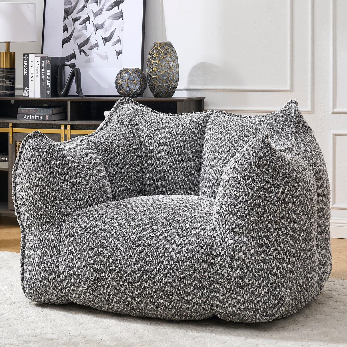 Chenille Bean Bag Chair With Resilient Foam - Omega Lifestyles
