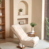 Adjustable White Japanese-Style Reclining Folding Floor Chair - Omega Lifestyles