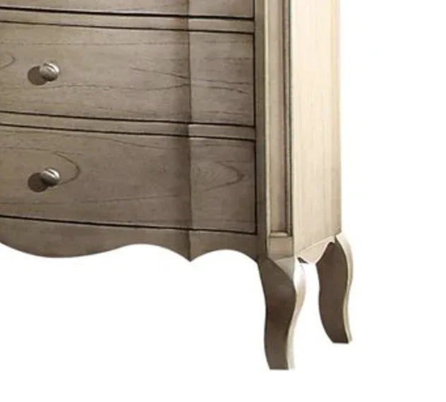 Antique Taupe Synthetic Wood Three-Drawer Nightstand - Omega Lifestyles