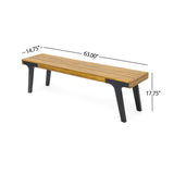 Modern Acacia Wood Dining Bench Set of 2 - Omega Lifestyles