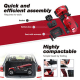 Red Outdoor Compact Metal Mobility Scooter With USB Charger - Omega Lifestyles