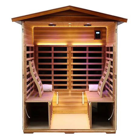 Four-Person Far-Infrared Carbon Crystal Outdoor Sauna - Omega Lifestyles