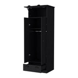 Lakewood Black Engineered Wood Double Door Armoire - Omega Lifestyles