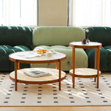 Modern Farmhouse Solid Wood Round Coffee Table - Sleep Galleria