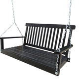 Solid Wood Outdoor Porch Swing With Hanging Chains