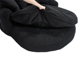 Oversized Chenille Memory Foam Bean Bag Sofa With Pillows - Omega Lifestyles