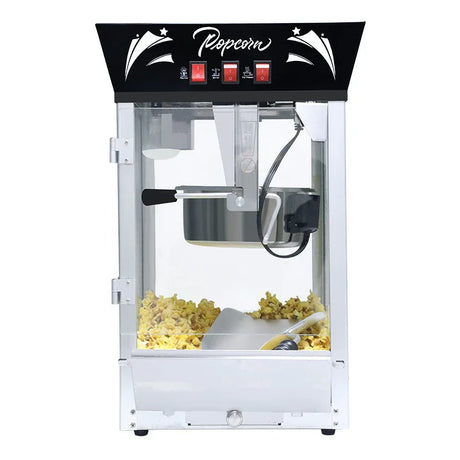 Commercial 12-Ounce Stainless Steel Popcorn Maker With Glass - Omega Lifestyles