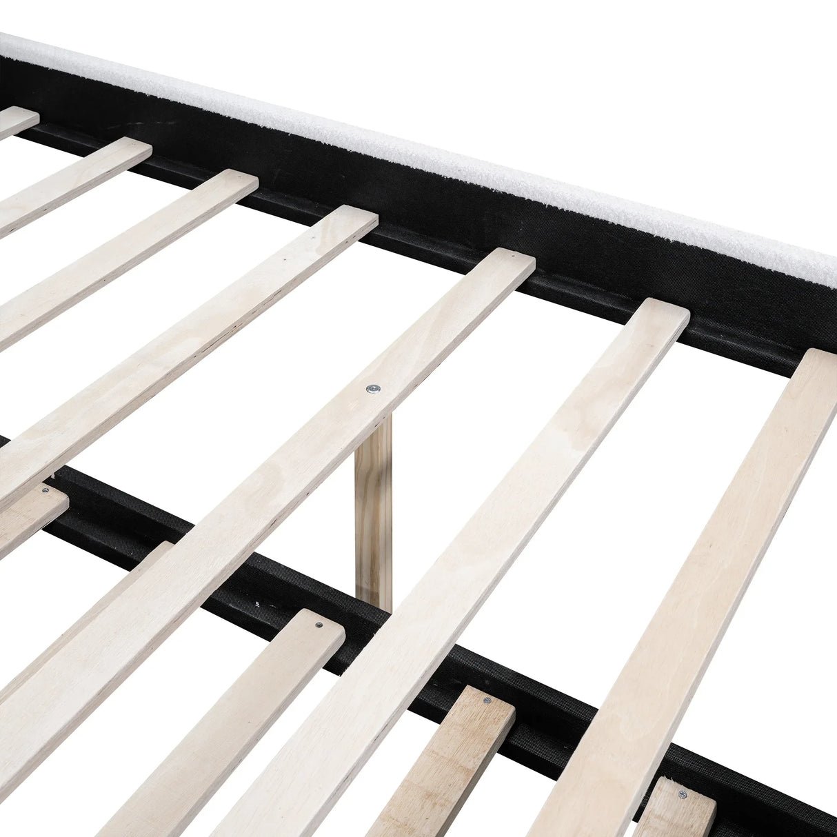 Full Upholstered Platform Bed With Twin Trundle White - Omega Lifestyles