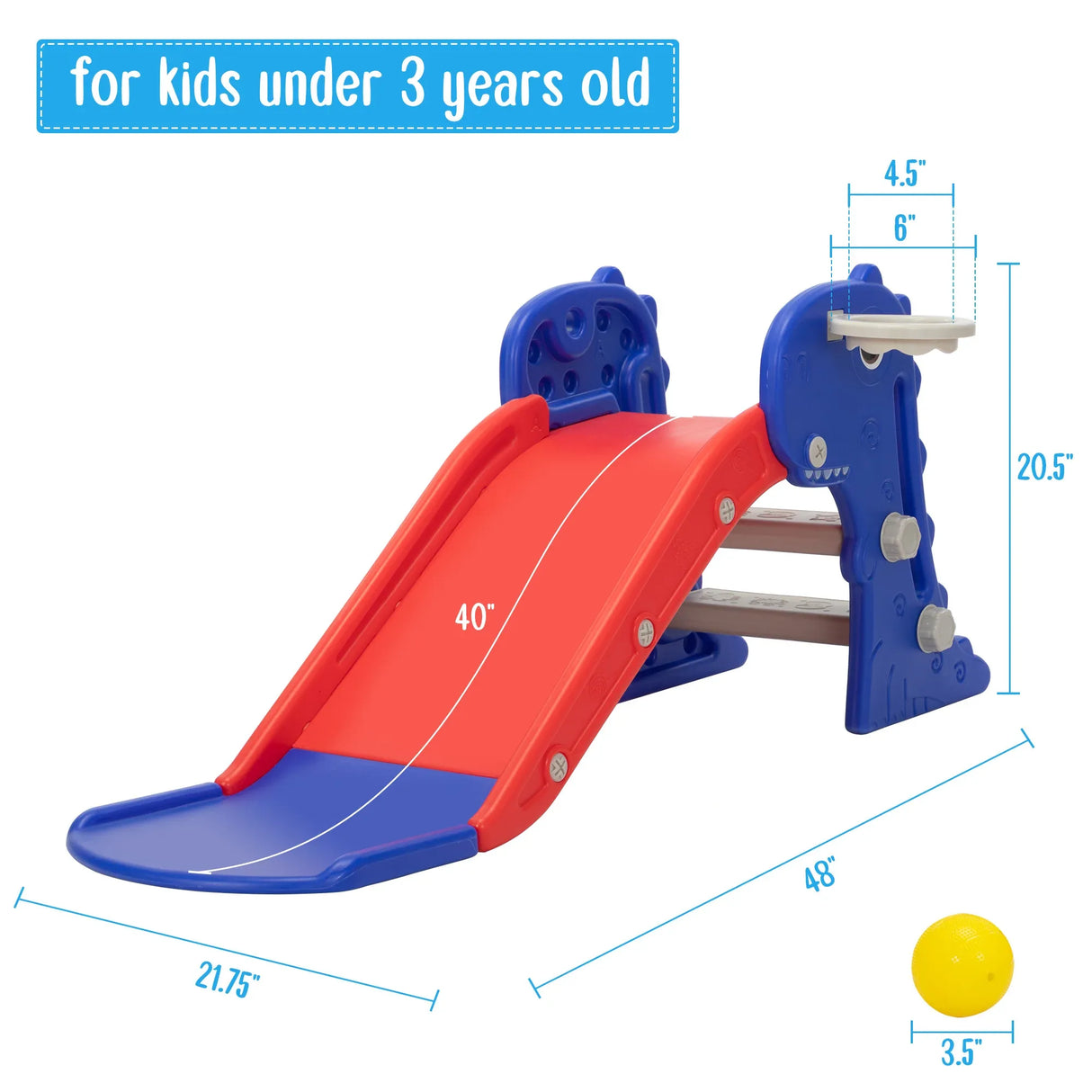 3-in-1 Freestanding Toddler Dinosaur Slide Playground - Omega Lifestyles