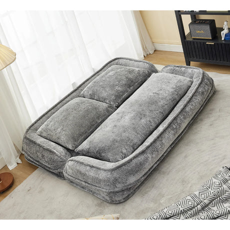 Medium-Soft Adjustable Loveseat Lazy Sofa With Chenille Upholstery - Omega Lifestyles