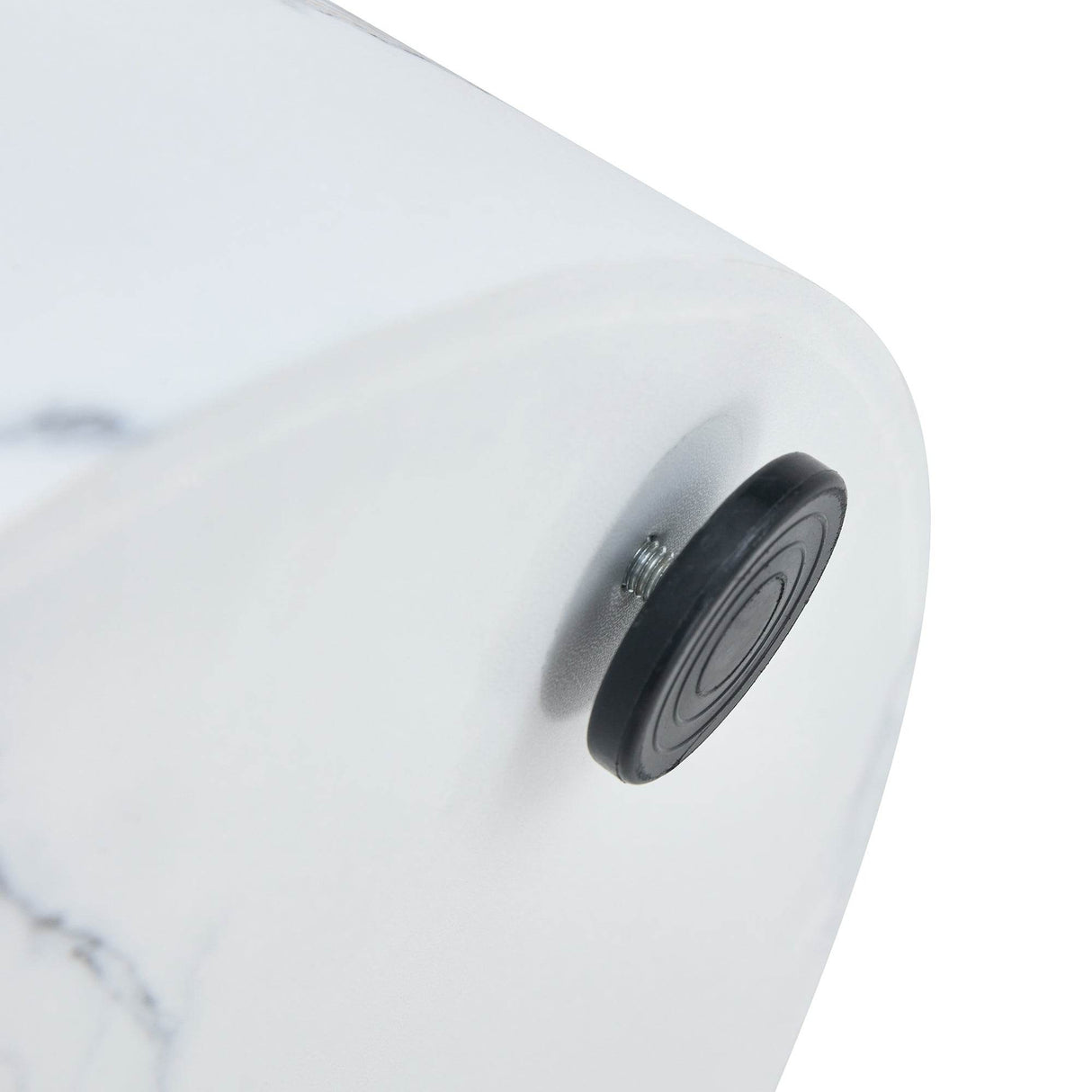 12-Inch White Patterned Cylindrical MDF Coffee Table - Omega Lifestyles